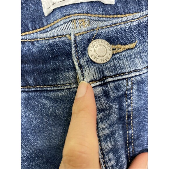 Ann Taylor LOFT Made and Loved Jeans 29 Modern Boot Blue Denim The Kick Crop - Picture 14 of 14